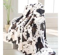 HSEEC Coperta con stampa di mucca, in morbido pile di flanella, accogliente, calda, leggera, per tutte le stagioni, per divano, letto, per adulti, bambini, ragazzi, ragazzi, idea regalo, 127 x 152,4