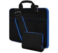 HSEOK Borsa a Tracolla per Laptop da 15,6-16 Pollici,Resistente e Antiurto,con Tasche Multiple e Tracolla per la maggior parte dei Notebook da 15-16 Pollici,Nero-blu