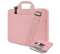 HSEOK Borsa a Tracolla per Laptop da 15,6", Resistente e Antiurto, Protettiva, con Tasche Multiple e Tracolla, Compatibile con la Maggior Parte dei Notebook da 15,6 Pollici,Rosa
