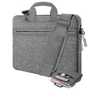 HSEOK Borsa a Tracolla per Laptop da 15,6", Resistente e Antiurto, Protettiva, con Tasche Multiple e Tracolla, Compatibile con la Maggior Parte dei Notebook da 15,6 Pollici,Grigio scuro