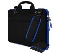 HSEOK Borsa a Tracolla per Laptop da 15,6", Resistente e Antiurto, Protettiva, con Tasche Multiple e Tracolla, Compatibile con la Maggior Parte dei Notebook da 15,6 Pollici,Nero-blu