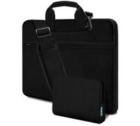 HSEOK Borsa a Tracolla per Laptop da 17"-17,3",Custodia Protettiva Antiurto Resistente con Tasche Multiple Compatibile con la maggior parte dei Notebook da 17"-17,3",Nero