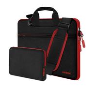 HSEOK Borsa a Tracolla Sottile per Laptop da 13"-14", Borsa a Mano con Custodia Piccola per MacBook Pro 14" M3 M2 M1 2024-2021, tutti i modelli da 13,3" MacBook Air/Pro, XPS 13/14,Zip rossa