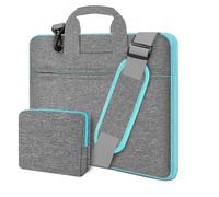 HSEOK Borsa a Tracolla Sottile per Laptop da 13"-14", Borsa a Mano con Custodia Piccola per MacBook Pro 14" M3 M2 M1 2024-2021, tutti i modelli da 13,3" MacBook Air/Pro, XPS 13/14,Grigio-blu scuro