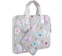 HSEOK Custodia per Laptop da 14" con Tasca Piccola, Borsa per Computer in Neoprene Compatibile con MacBook Pro 14" M4/M3/M2/M1, MacBook Air/Pro 13" e la maggior parte dei Notebook da 14",Farfalla