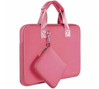 HSEOK Custodia per Laptop da 14" con Tasca Piccola, Borsa per Computer in Neoprene Compatibile con MacBook Pro 14" M4/M3/M2/M1, MacBook Air/Pro 13" e la maggior parte dei Notebook da 14",Rosso rosa