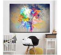 HSFFBHFBH Quadro su Tela Lampadina Colorata Poster da Parete Immagini Immagini per Soggiorno Arte Astratta Moderna Decorazione Domestica 70x80 cm (27,6 "x31,5) Senza Cornice