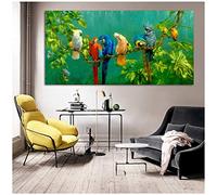 HSFFBHFBH Quadro su Tela Pappagalli Colorati Moderni Animali Paesaggi Stampe su Tela per Soggiorno Stampa Decorativa Moderna Poster 50x100 cm (19,7 "x39,4) Senza Cornice