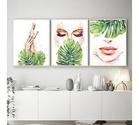 HSFFBHFBH Salone di bellezza Quadri decorativi Dipinto su tela Girly Stampe artistiche da parete Regali per estetista Poster per ragazza a mano Beauty Room Decor 40x60cmx3pcs Senza cornice