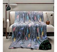 HSGLGNA Coperta per bambini con dinosauri al buio, morbida microfibra, fantastica idea regalo per gli amanti del dinosauro (Gattino Grigio, 150 x 200 cm)