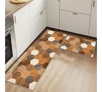 HSGLGNA Set di 2 tappeti da cucina antifatica, tappetini da cucina per la decorazione della casa e l'ufficio, impermeabili, antiscivolo, tappetini da cucina comodi (Geometria C, 40x60+40x120cm)