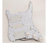 HSH - Battipenna precablato per chitarra Fender ST, compatibile con sistema EMG Style Active Humbucker, kit di cablaggio aggiornato per chitarra senza saldatura (bianco perlato)