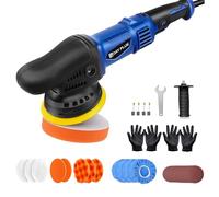 HSHa Lucidatrice a doppia azione 980 W, lucidatrice eccentrica, per auto e barche, set lucidatrice auto, velocità variabili, 2800 - 5800 giri/min, blu