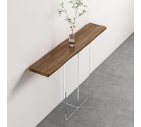 HSHBGS Consolle Ingresso, Tavolino Consolle da Entrata, Tavolo Console Stretto, Gambe in acrilico, per Divano in Soggiorno, Salotto, Corridoio, Montaggio Facile(棕色,120x30x75cm)