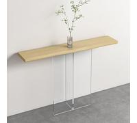 HSHBGS Consolle Ingresso, Tavolino Consolle da Entrata, Tavolo Console Stretto, Gambe in acrilico, per Divano in Soggiorno, Salotto, Corridoio, Montaggio Facile(原木色,100x30x75cm)
