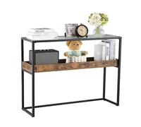 HSHBGS Consolle Ingresso, Tavolo Console Stretto A 2 Livelli, Piccolo Tavolo per Decorazioni, Tavolino Consolle per soggiorno, camera da letto, rustico, marrone(100x30x80cm)