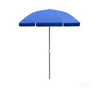HSHBGS Grande ombrellone da spiaggia, Parasole da giardino, Altezza regolabile, Ombrellone in tessuto Oxford 210D, Ideale per patio, balconi e mercati - Senza supporto(Blue,2.4m)