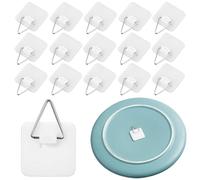 HshDUti Appendini adesivi per piatti da parete, senza chiodi, ganci per appendere quadri, supporti per piatti decorativi e decorazioni da parete, colore bianco, 10 pezzi