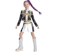 HshDUti K Pop - Costume da cacciatore di demoni, per cosplay, per bambine e ragazze, per Halloween e cantanti pop (E, 150)