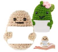 Hshenjhu 2 Pezzi Potato Positivo, 7 X 5 cm Patata di Supporto Emotivo, Mini Divertente Patata Positivo con Carta Positiva, per Festa di Compleanno Regalo, Familiari Amici Regali