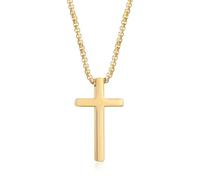 Hshenjhu Collana Croce, Crocifisso Collana Acciaio Inox, Croce Collane Girocollo per Uomo Donna, Collanina Cattolico Pendente per Regali di Pasqua Il Giorno del Ringraziamento