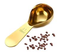 Hshenjhu Cucchiaio Dosatore, 30ml Cucchiaino Dosatore per Caffè, Acciaio Inox Cucchiai Dosatori con Manico Corto, per Caffè Macinato, Tè, Latte in Polvere, Farina（Oro)