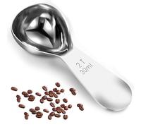 Hshenjhu Cucchiaio Dosatore, 30ml Cucchiaino Dosatore per Caffè, Acciaio Inox Cucchiai Dosatori con Manico Corto, per Caffè Macinato, Tè, Latte in Polvere, Farina（Argento)