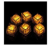 HSHHJSH Lampada da tè A LED Senza Fiamma A Batteria, 12 Pezzi di Candela Sommergibile A LED Senza Fiamma, Cubo di Ghiaccio A LED Senza Fiamma Che Cambia Colore per La Festa (Color : Yellow)