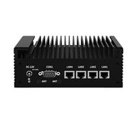 HSIPC Alder Lake N100 Quad Core Firewall Micro Appliance, Mini PC, Router Con DDR5 8G RAM 256G SSD, 4 Porte I226-V RJ45 AES-NI