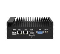 HSIPC Alder Lake N100 Thin Client, Mini PC con 16G RAM 256G SSD Dual RJ45 Port Dual COM RS485 Dual HDMI DP 5 USB