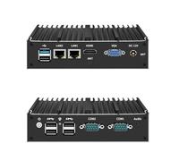 HSIPC Celeron N2840 X86 Thin Client, Mini PC, Nano PC, PC Cheap con 4G RAM 64G SSD Dual RJ45 Port Dual COM RS485 VGA HDMI 6 USB