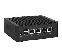 HSIPC Celeron N4000 Firewall Micro Appliance, Mini PC, Nano PC, Router PC con 4G RAM 128G SSD, 4 porte RJ45 DP HDMI AES-NI Compatible with Pfsense OPNsense