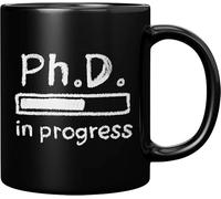 HSIRYAOHD Tazza da caffè in ceramica con scritta in inglese "The Best Phd in Progress Future Dr Doctor Doctor Medical Doctorate Student Graduation", idea regalo per caffè (325 ml, nero)