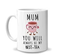 HSIRYAOHD The Best Mug Funny Mom Gifts for Mom Mother Mama from Daughter - Compleanno Natale Festa della Mamma - Mum You Will Always Be My Best-Tea Tazza in ceramica bianca da 325 ml