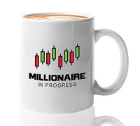 HSIRYAOHD The Best Mug Stock Trader Tazza da Caffè 11 Oz Bianco - Millionaire in Progress - Trading Inspirational Day Trader Broker Mercato Azionario Valuta digitale Bull Market