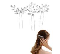 HSIXHAF 3 pezzi Tiara Set Pearl Crystal Wedding Bridal Fermagli Hairbrush per capelli Copricapo Accessori per capelli Accessori da sposa Ladies Girls