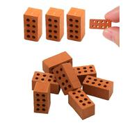 HSIXHAF 50 PCS Mini Mattoni in Miniatura Piccoli Mattoncini Modello di Mattoni Rossa da Costruzione Decorazioni per Casa delle Bambole Fai da Te Ornamento da Giardino, 0,79 x 0,39 x 0,4 Pollici