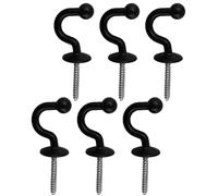 HSIXHAF 6 PCS Tenda del Gancio U Holder in Lega di Zinco 38 * 30mm Ganci Fermatende Decorativi con Spina di Espansione da Porta da Parete per Tenda Vestiti Chiave Ganci Nero