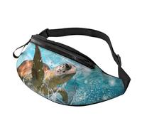HSJFS 3D Wall Underwater world fish stampato Fashion Marsupio Regolabile Marsupio Sacchetto Del Sacchetto Casuale Petto, Tartaruga marina, Taglia unica