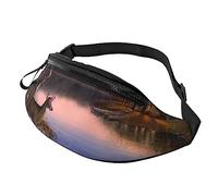 HSJFS 3D Wall Underwater world fish stampato Fashion Marsupio Regolabile Marsupio Sacchetto Del Sacchetto Casuale Petto, Natura Cervi animali selvatici, Taglia unica
