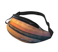HSJFS 3D Wall Underwater world fish stampato Fashion Marsupio Regolabile Marsupio Sacchetto Del Sacchetto Casuale Petto, Spiaggia Onda Tramonto, Taglia unica