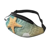 HSJFS 3D Wall Underwater world fish stampato Fashion Marsupio Regolabile Marsupio Sacchetto Del Sacchetto Casuale Petto, Spiaggia Stelle Marine Scallop, Taglia unica