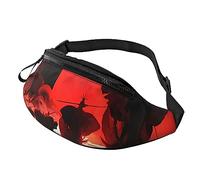 HSJFS 3D Wall Underwater world fish stampato Fashion Marsupio Regolabile Marsupio Sacchetto Del Sacchetto Casuale Petto, Elefanti Rosso, Taglia unica