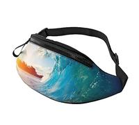 HSJFS 3D Wall Underwater world fish stampato Fashion Marsupio Regolabile Marsupio Sacchetto Del Sacchetto Casuale Petto, Tramonto mare surf paesaggio marino, Taglia unica