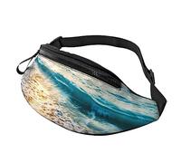 HSJFS 3D Wall Underwater world fish stampato Fashion Marsupio Regolabile Marsupio Sacchetto Del Sacchetto Casuale Petto, Alba oceanica, Taglia unica