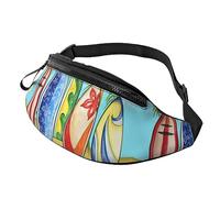 HSJFS 3D Wall Underwater world fish stampato Fashion Marsupio Regolabile Marsupio Sacchetto Del Sacchetto Casuale Petto, Surf Board, Taglia unica