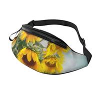 HSJFS 3D Wall Underwater world fish stampato Fashion Marsupio Regolabile Marsupio Sacchetto Del Sacchetto Casuale Petto, Stampa girasole., Taglia unica