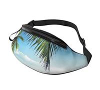 HSJFS 3D Wall Underwater world fish stampato Fashion Marsupio Regolabile Marsupio Sacchetto Del Sacchetto Casuale Petto, Palma tropicale Hawaii Spiaggia, Taglia unica
