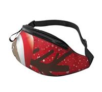HSJFS 3D Wall Underwater world fish stampato Fashion Marsupio Regolabile Marsupio Sacchetto Del Sacchetto Casuale Petto, Buon Natale Carino Cartoon Elk, Taglia unica