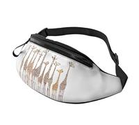 HSJFS Airplane Cockpit stampato Sport Crossbody Waist Bag Casual Chest Bag, Giraffe divertenti del fumetto sveglio, Taglia unica
